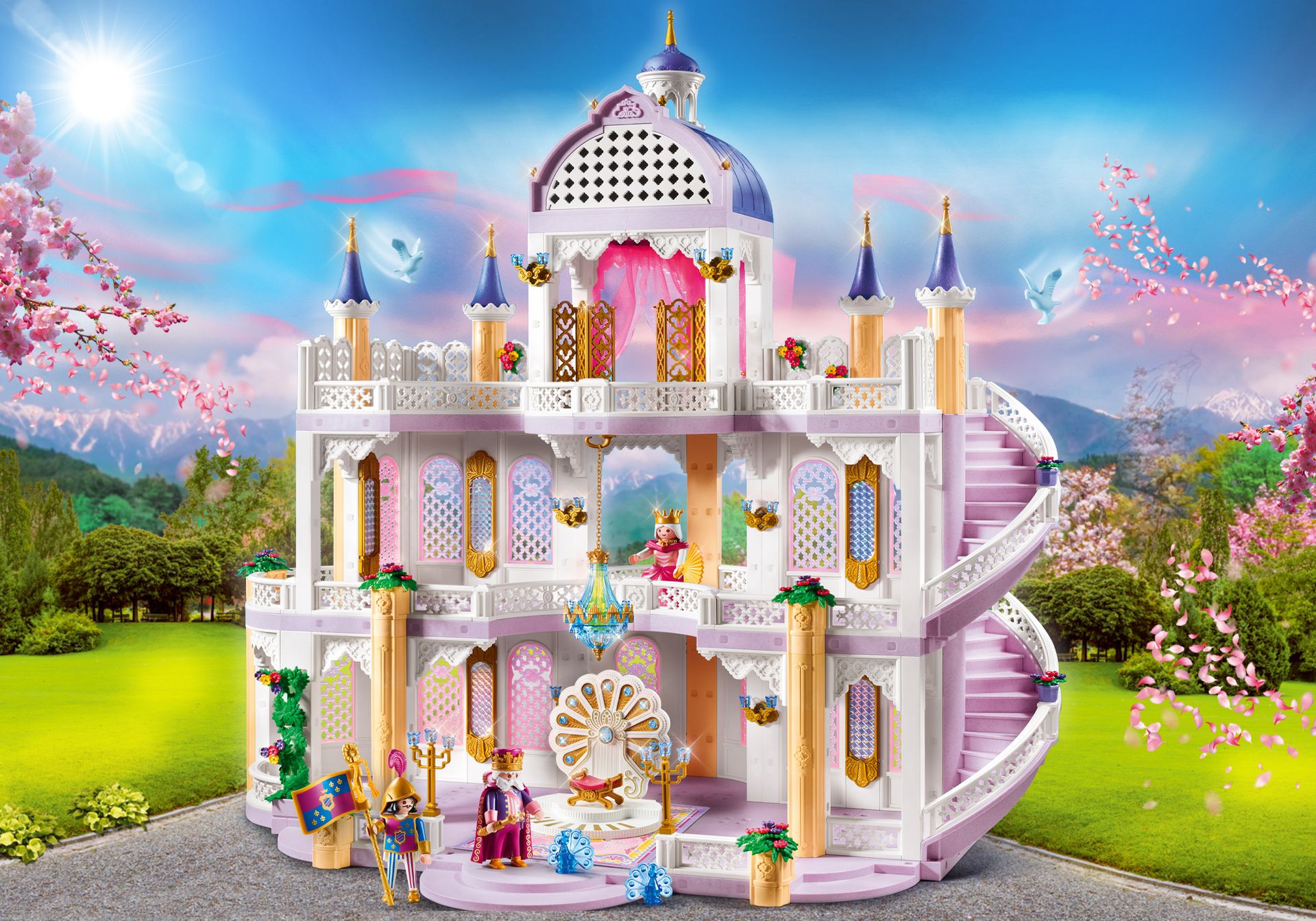 Prinzessin-Kinderzimmer 6852 und Schlossküche 9875 Playmobil Traumpalast 9879 