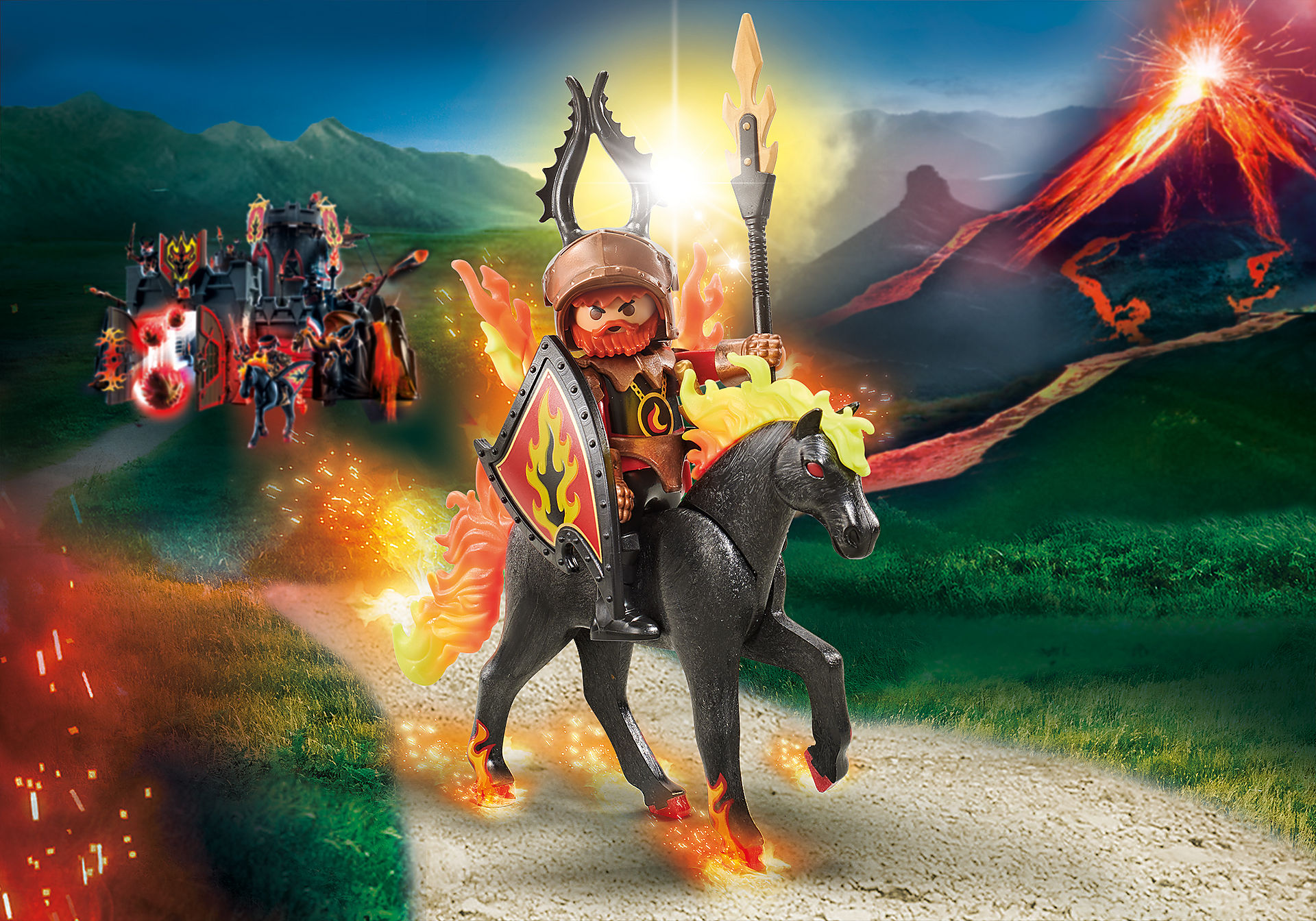 9882 fire horse with rider zoom image1