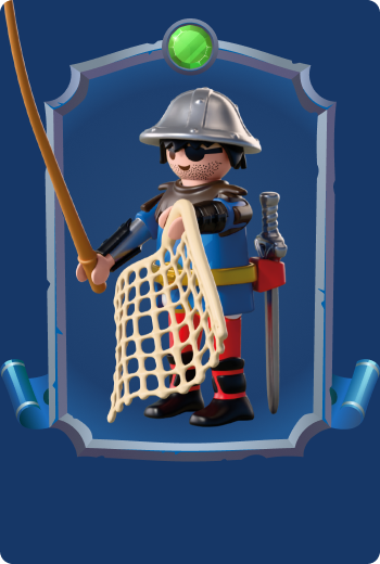 Playmobil Dragon Hunter Quill z wyposażeniem myśliwskim i siecią, ekspert Lion Knights w tropieniu smok&oacute;w wyruszający na epickie, średniowieczne przygody fantasy.