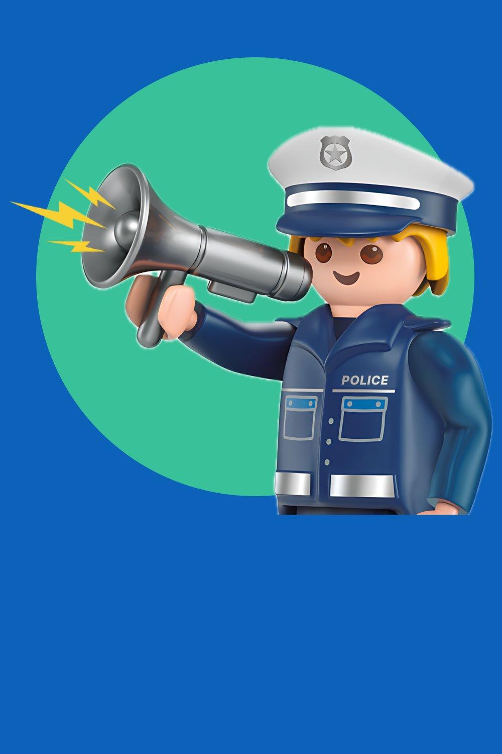 PLAYMOBIL Polizist mit Megafon &ndash; Geschenkidee f&uuml;r Kinder, die Polizeieins&auml;tze lieben