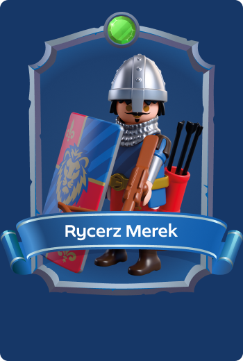 Playmobil Knight Merek, uzbrojony w kuszę i tarczę, to utalentowany łucznik z drużyny Lion Knights, broniący mur&oacute;w zamku w średniowiecznych przygodach fantasy.