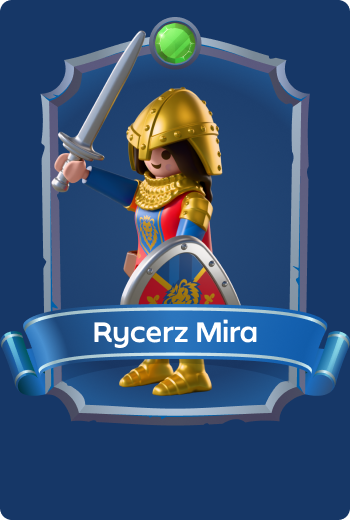 Playmobil Knight Mira władająca mieczem i tarczą Rycerzy Lwa, odważna kr&oacute;lewska wojowniczka chroniąca Leontarisa przed fantastycznymi zagrożeniami i najazdami wrog&oacute;w.