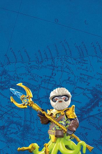 PLAYMOBIL Figur Manta-Hunter Myles mit S&auml;bel und Schatzkarte &ndash; Kapit&auml;n der Beast Huntress und Seemonsterj&auml;ger