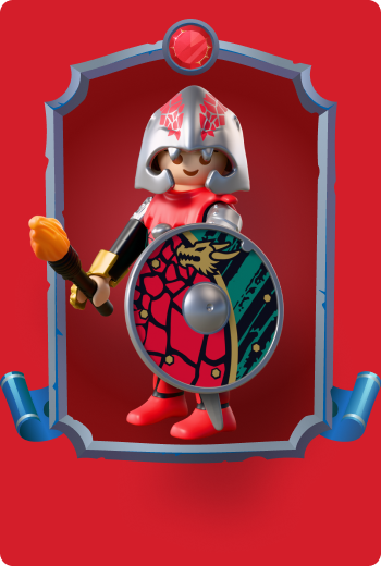 Playmobil Maestro Thoren con antorcha y escudo de drag&oacute;n, sabio guardi&aacute;n de los Caballeros Drag&oacute;n que protege antiguos secretos y poderes m&aacute;gicos en el Reino de las Sombras.