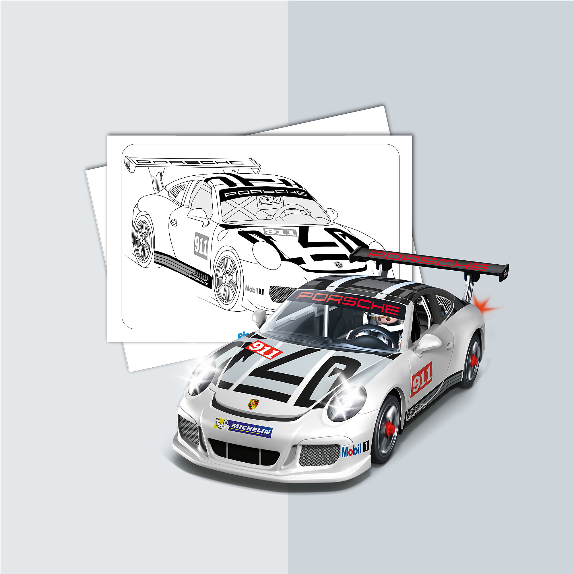 Coloring Sheet Playmobil Porsche 911 Gt3 Cup Playmobil Usa