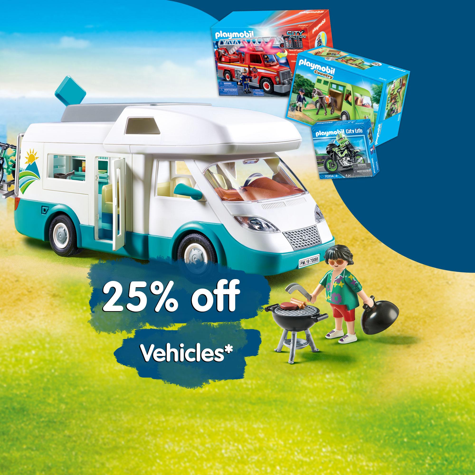 get 25 % off vehicles no minimum purchase &ndash; exclude 70286 and 70317 and Sale Items and Bundles &ndash; from june 15 to june 21